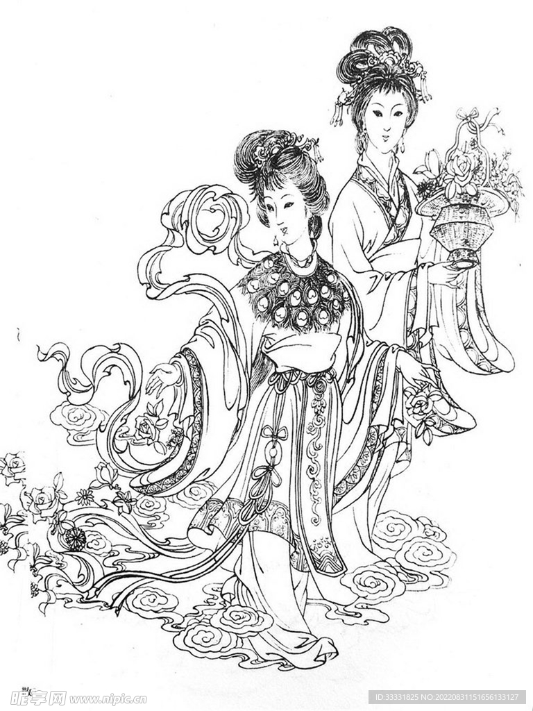 白描观音