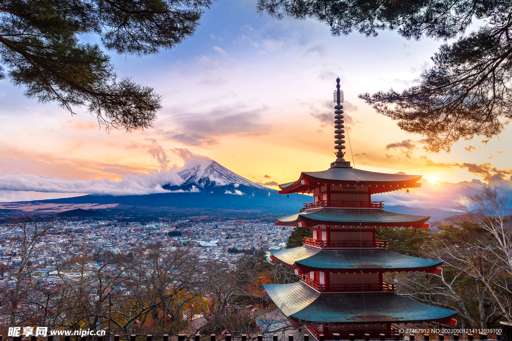 日本富士山古建筑摄影