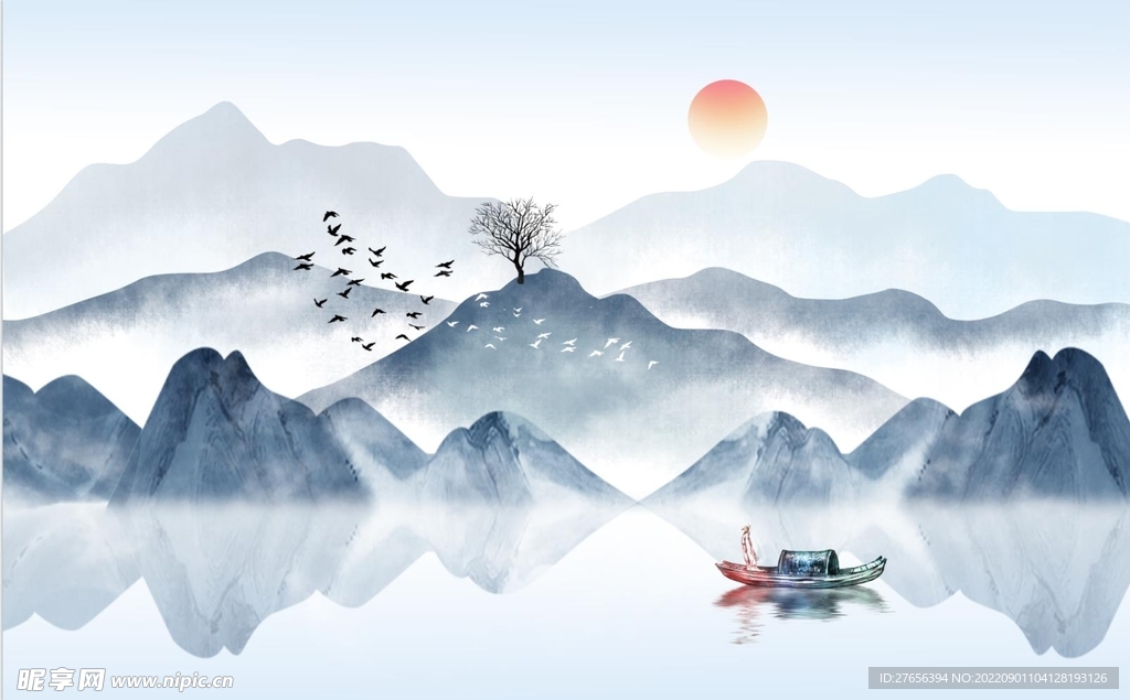 水墨山水画 