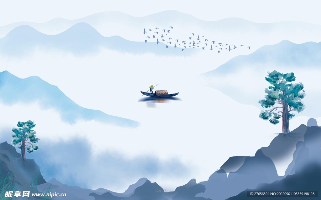 水墨山水画