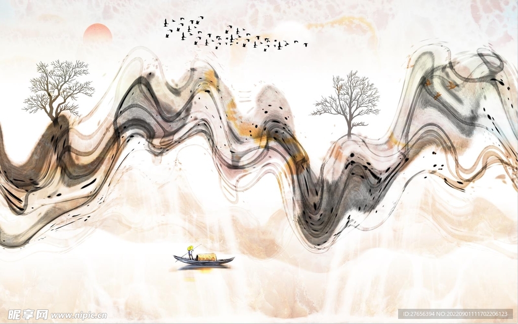 水墨山水画 