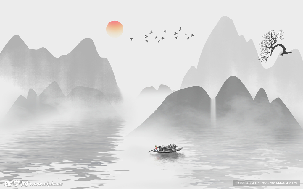 水墨山水画