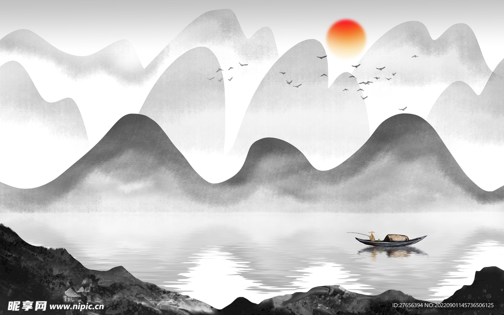 水墨山水画 