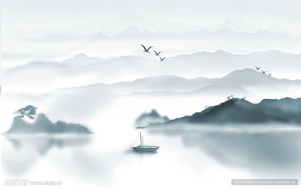 水墨山水画 