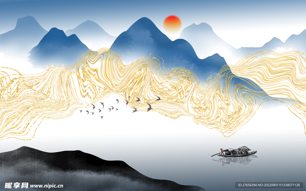 水墨山水画 