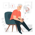 老年膝盖损人物插画