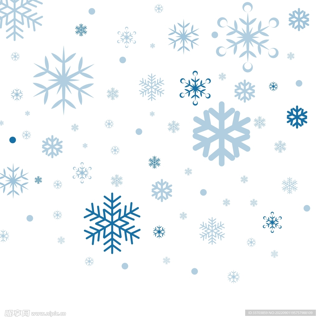 蓝色雪花矢量图标圣诞节元素