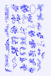 欧式矢量花草花纹花边