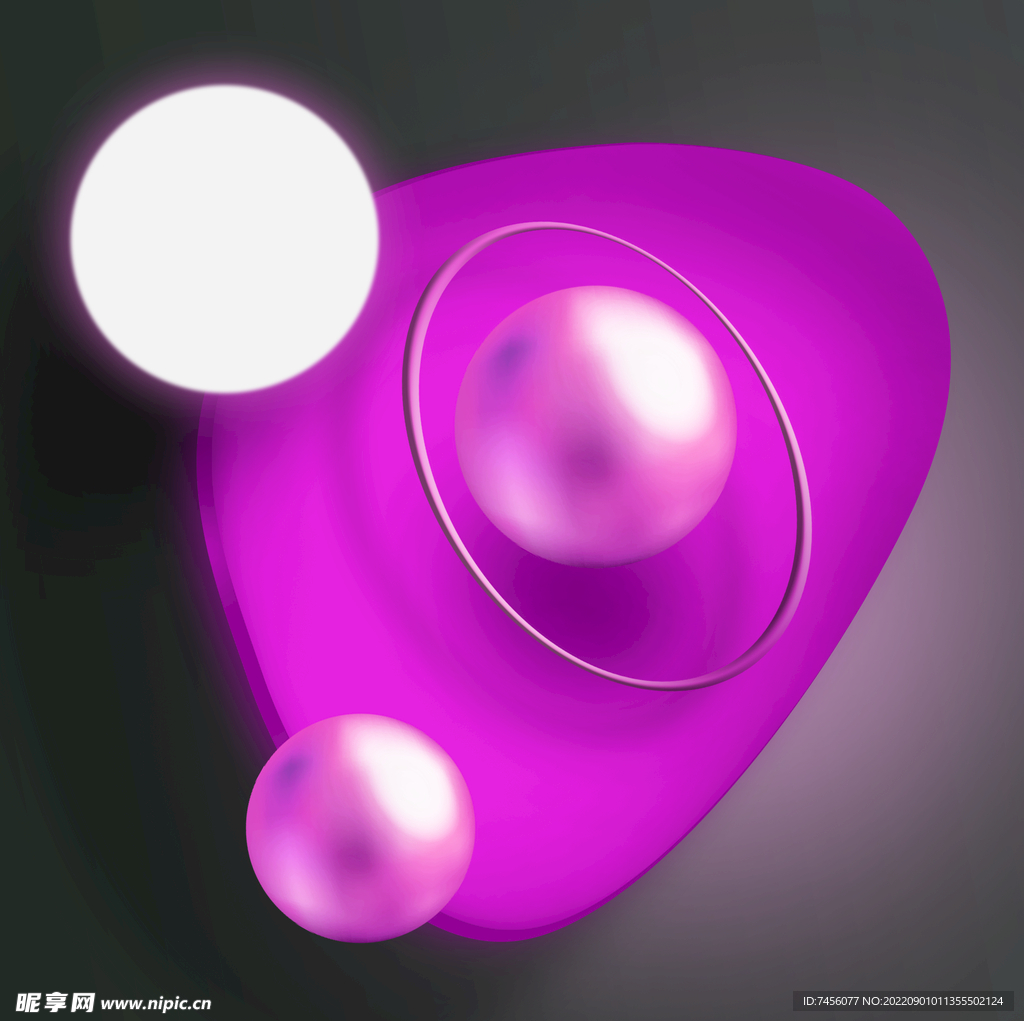 紫色球白色球高清艺术挂画装饰画