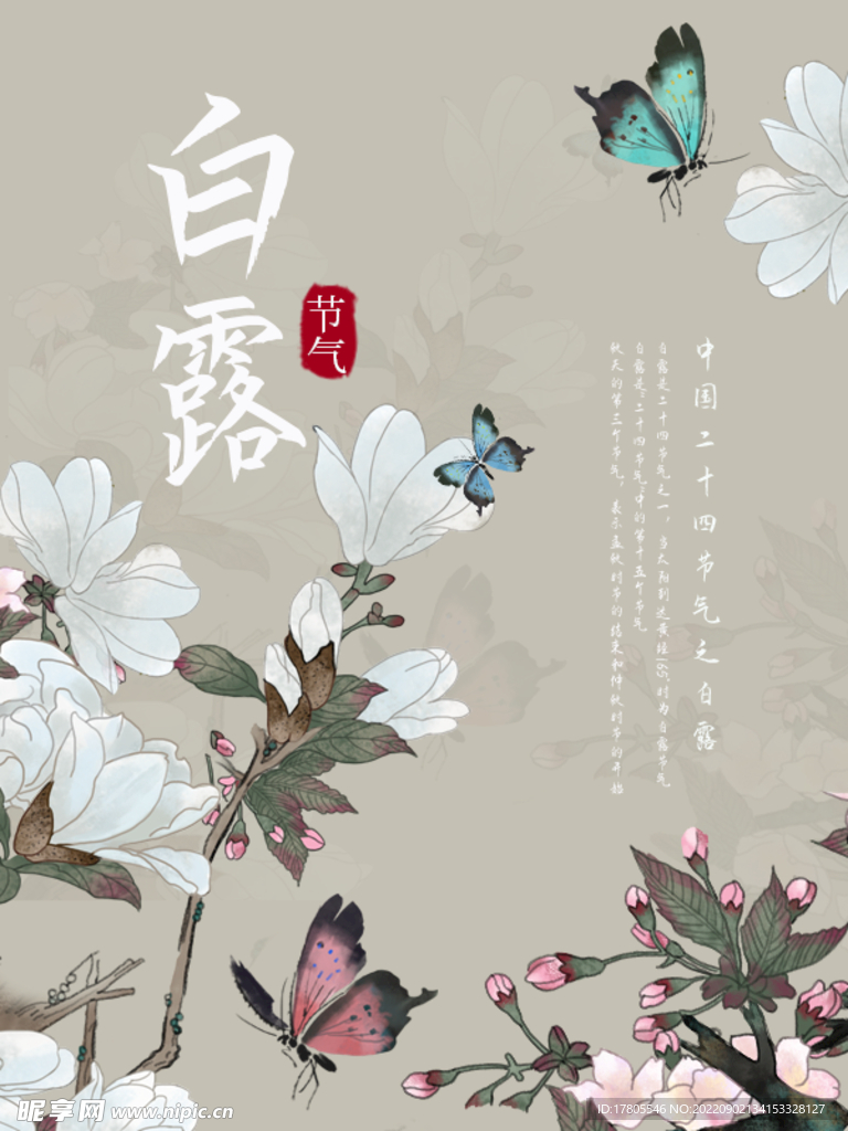 白露海报 中国风  传统节日 