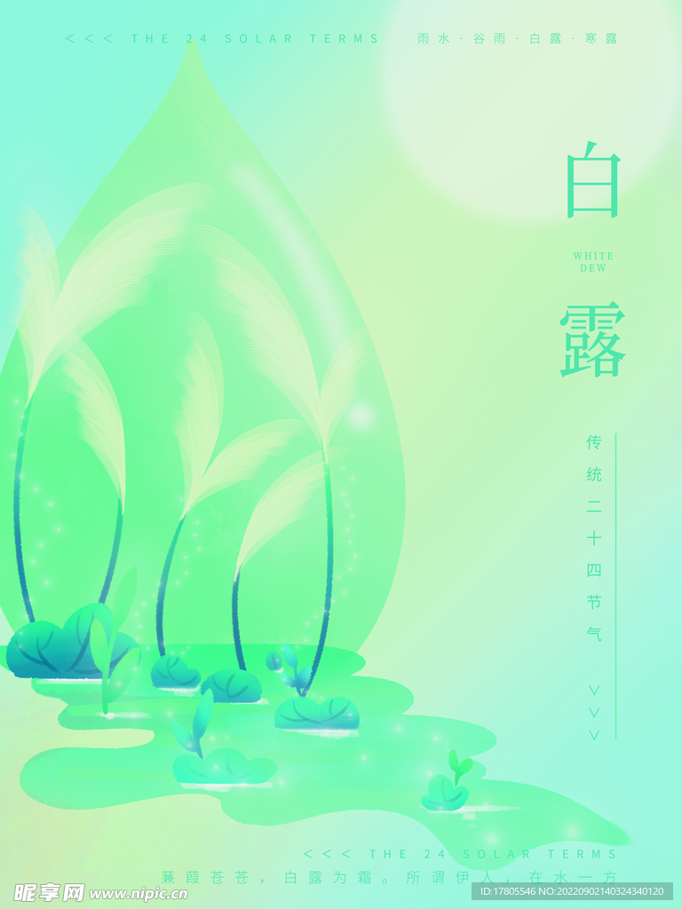 白露海报 中国风  传统节日 