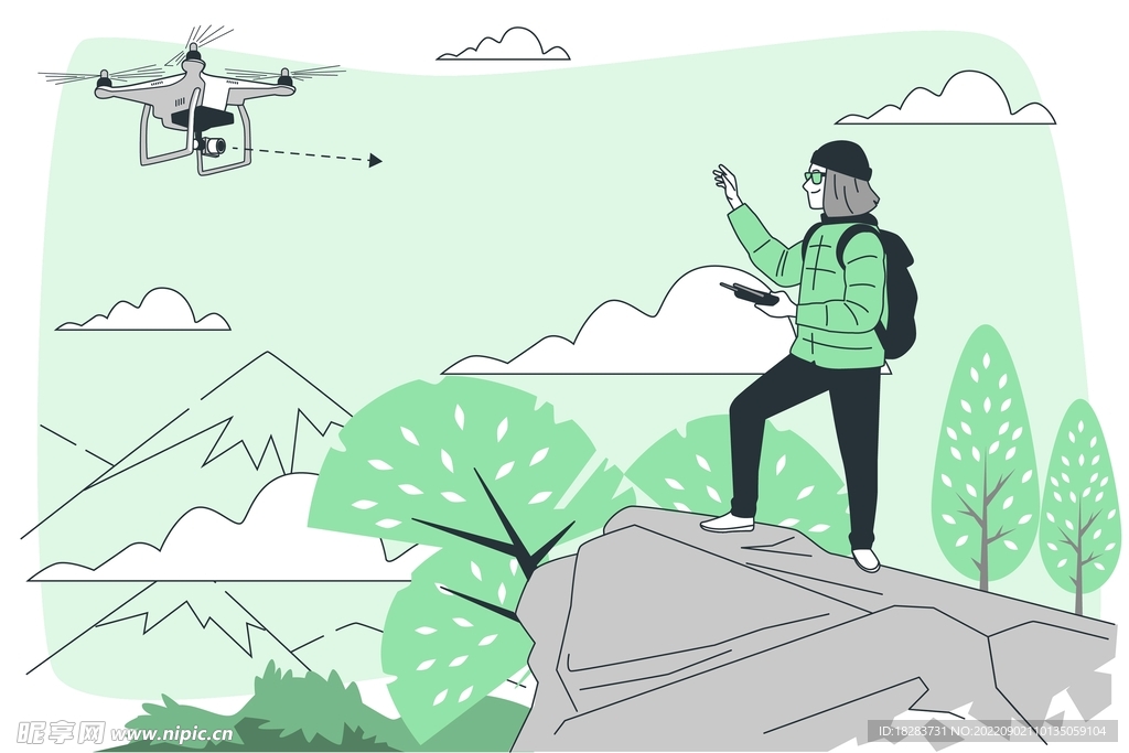 绿色山顶无人机航拍素材
