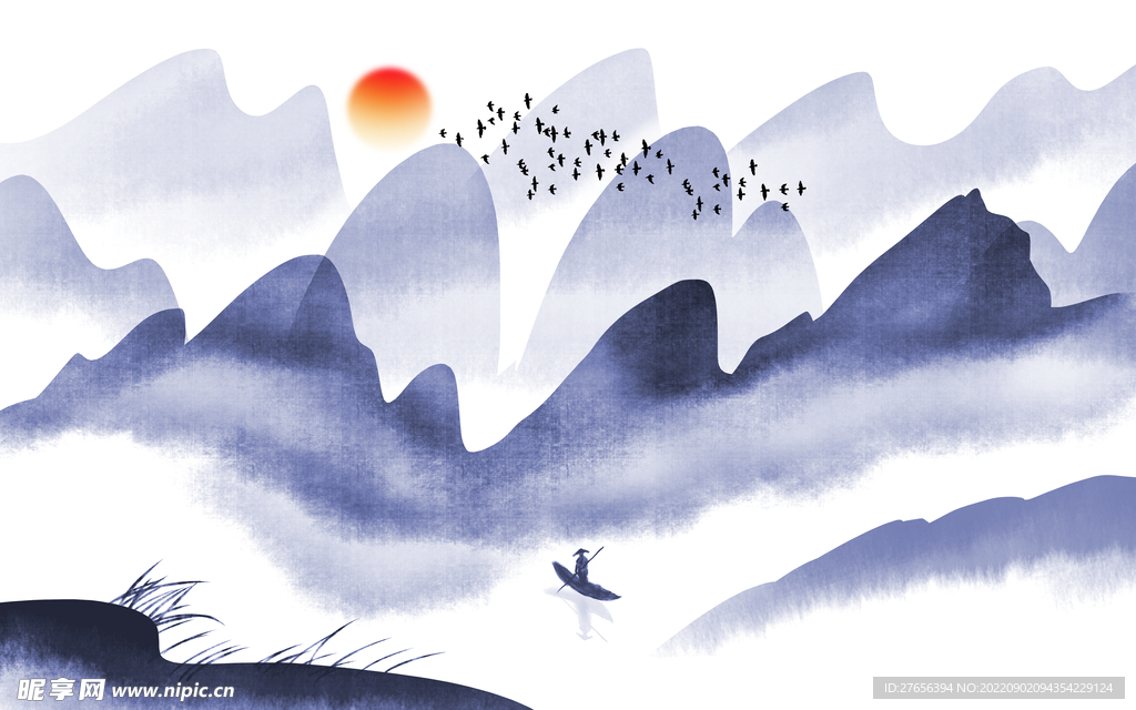水墨山水画 