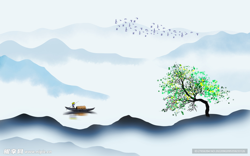 水墨山水画