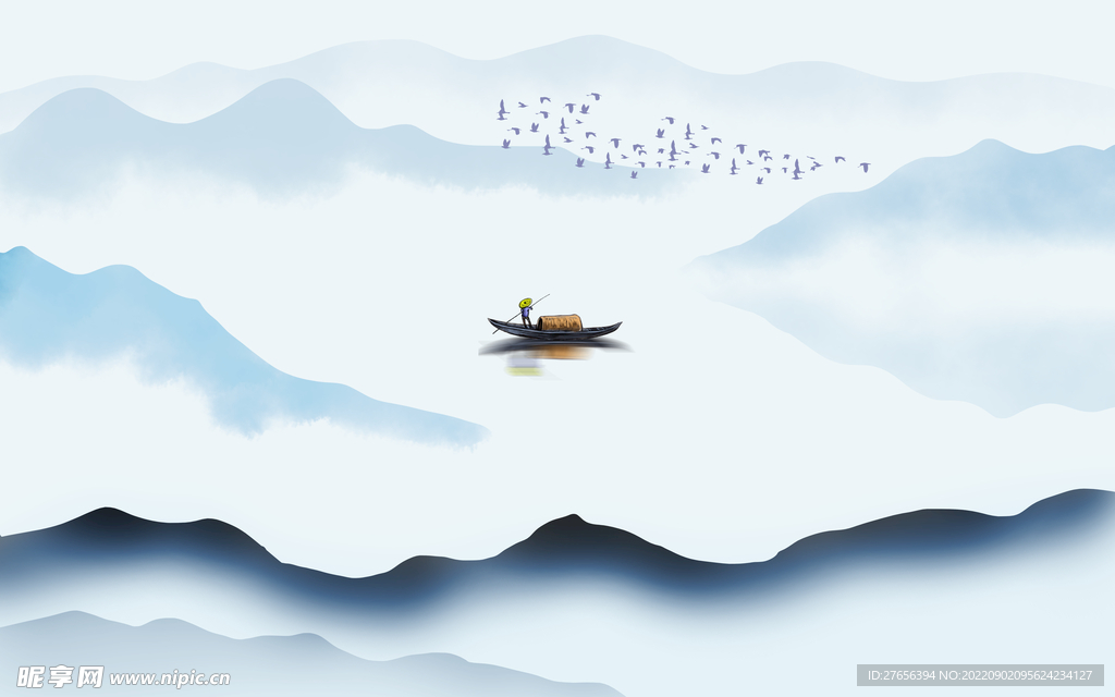 水墨山水画 