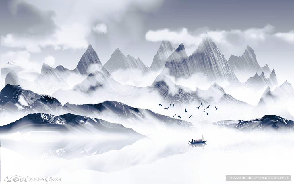 水墨山水画 