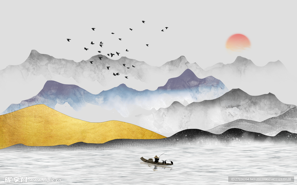 水墨山水画 