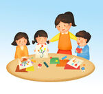  学生做手工 