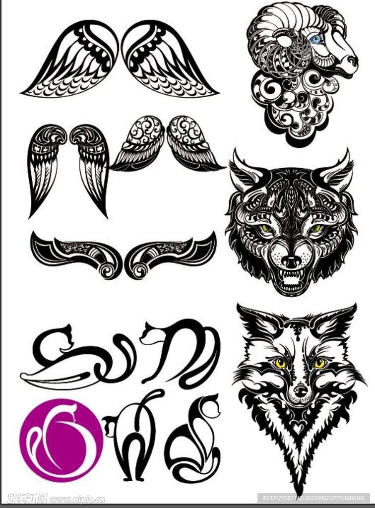 动物刺青纹身
