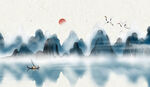 中国风山水画风景