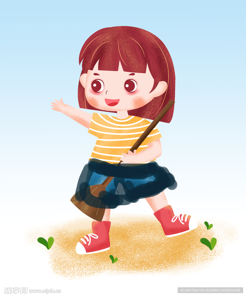  扫地的女孩 