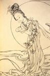 工笔白描人物