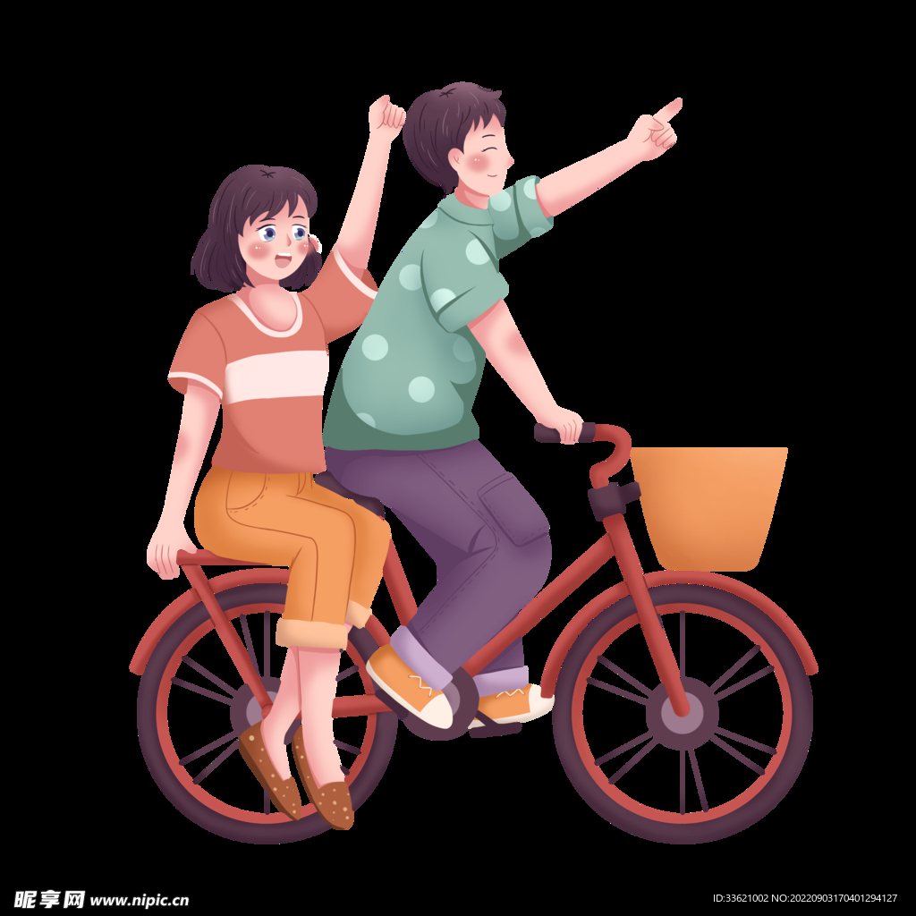 骑单车 