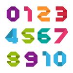 卡通艺术字数字矢量扁平插画