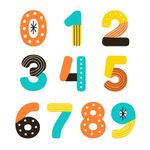 卡通艺术字数字符号矢量插画