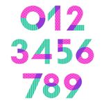 卡通艺术字数字矢量扁平插画