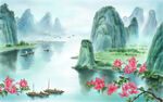 新中式山水画风景