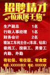 红色简约招聘广告