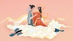 潮东方国潮七夕海报插画背景