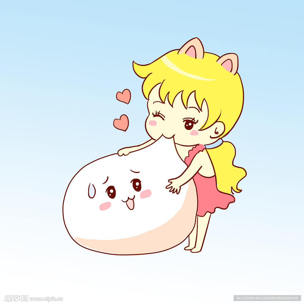 女孩吃汤圆 