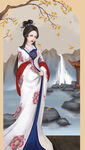 手绘古典美女