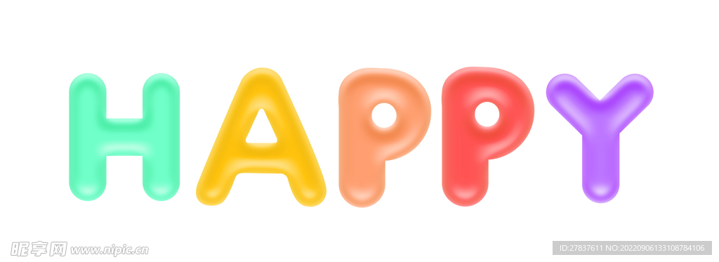 happy可爱英文字