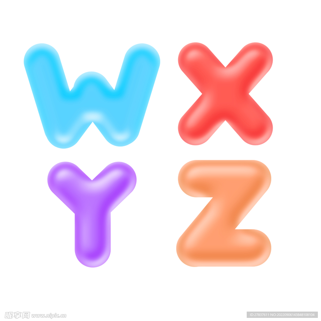 wxyz艺术可爱字体