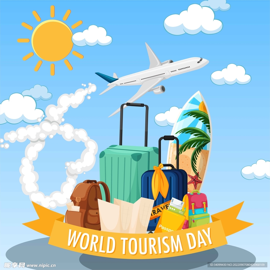 ai矢量世界旅游日背景