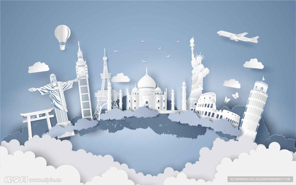 ai矢量世界旅游日背景