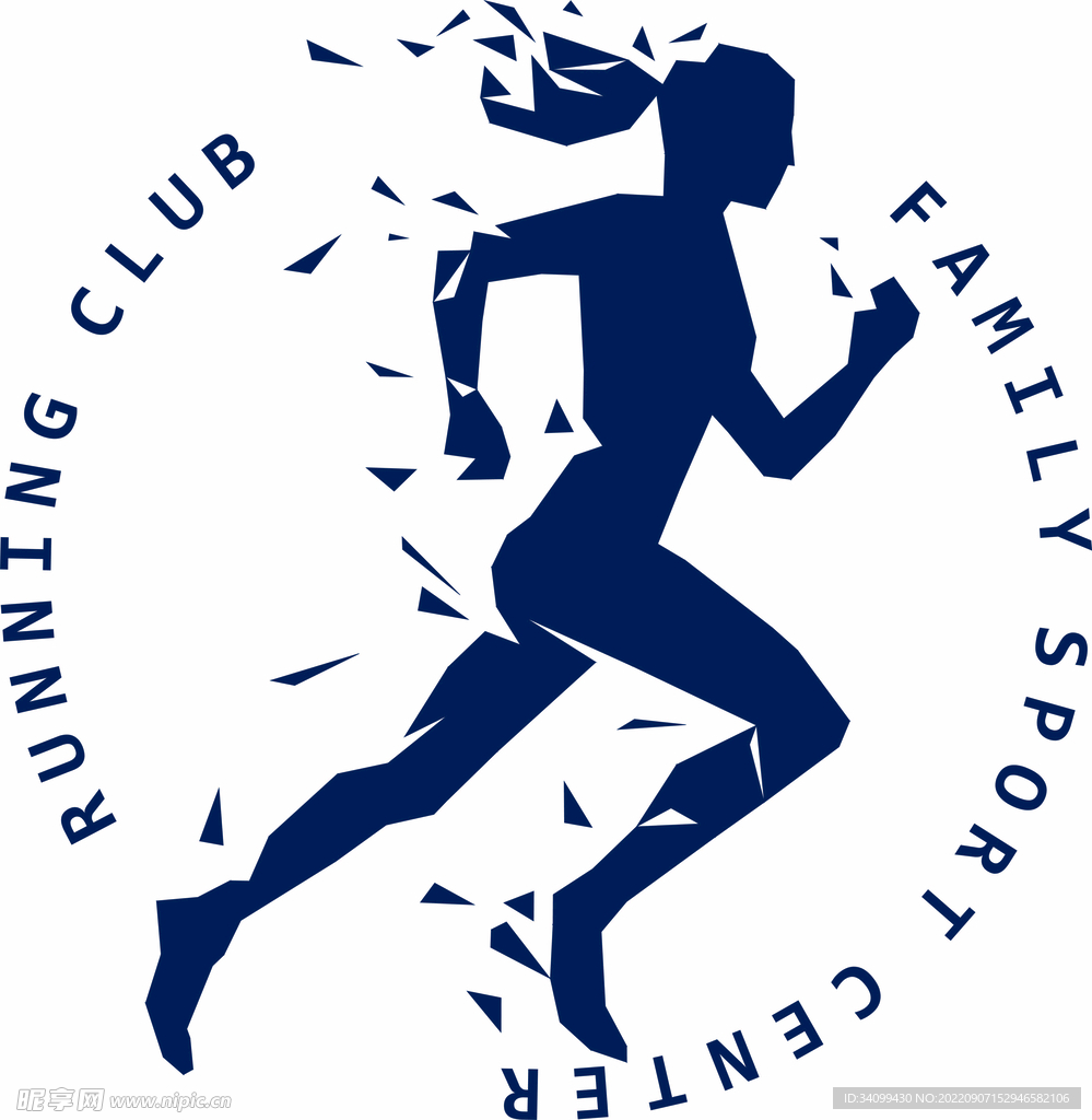 ai矢量跑步运动图标logo