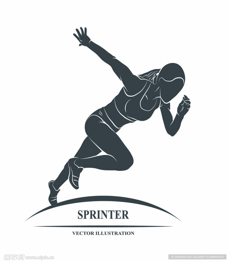 ai矢量跑步运动图标logo