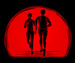 ai矢量跑步人物图标logo