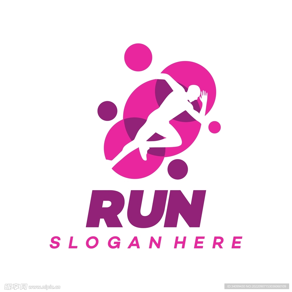 矢量跑步图标logo