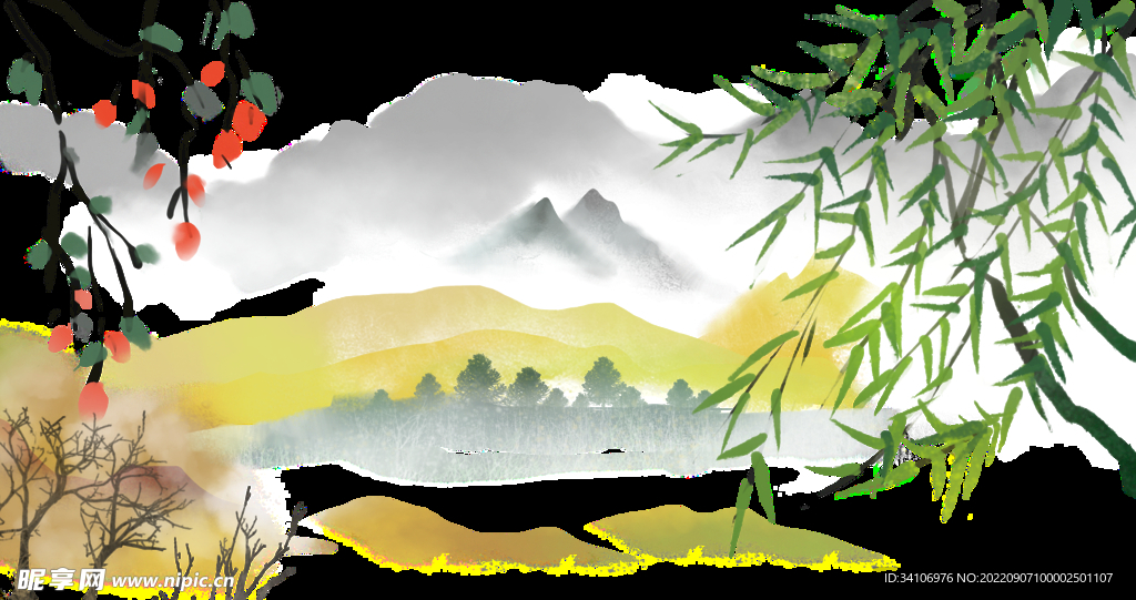 国画山水画 