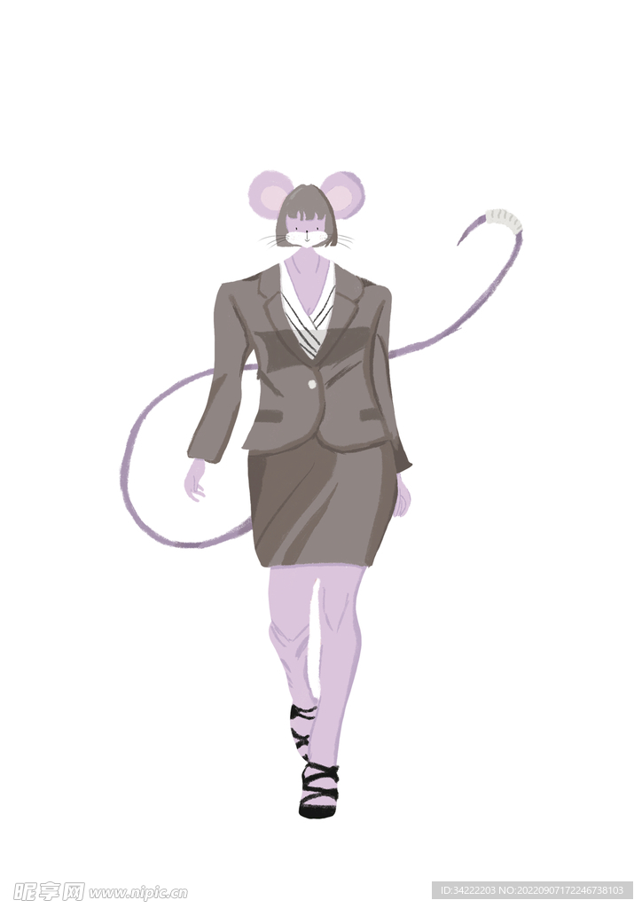插画拟人鼠