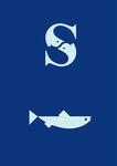 简约鱼剪影LOGO