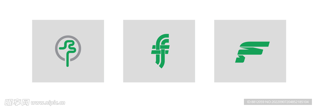 绿色环保字母F