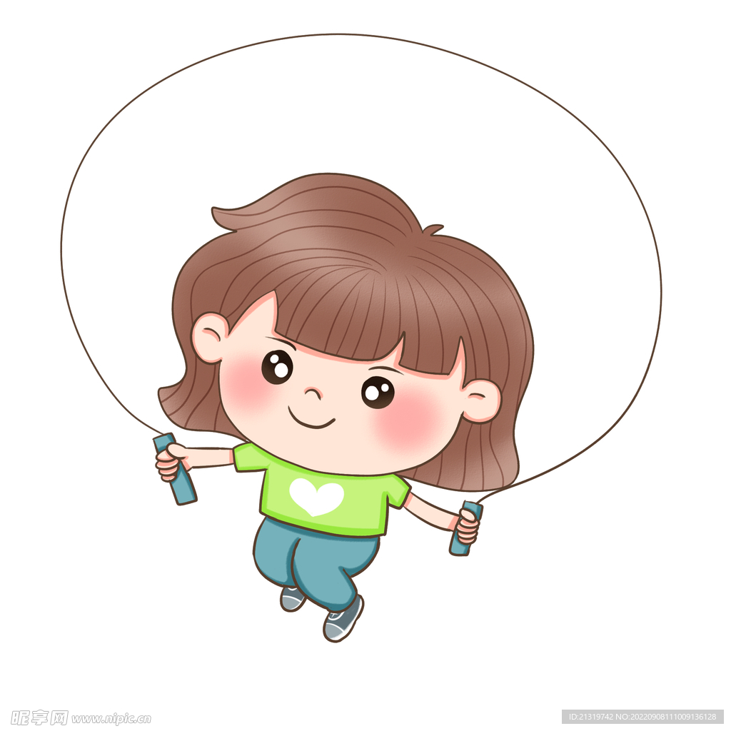 跳绳插画女孩设计图__广告设计_广告设计_设计图库_昵图网nipic.com