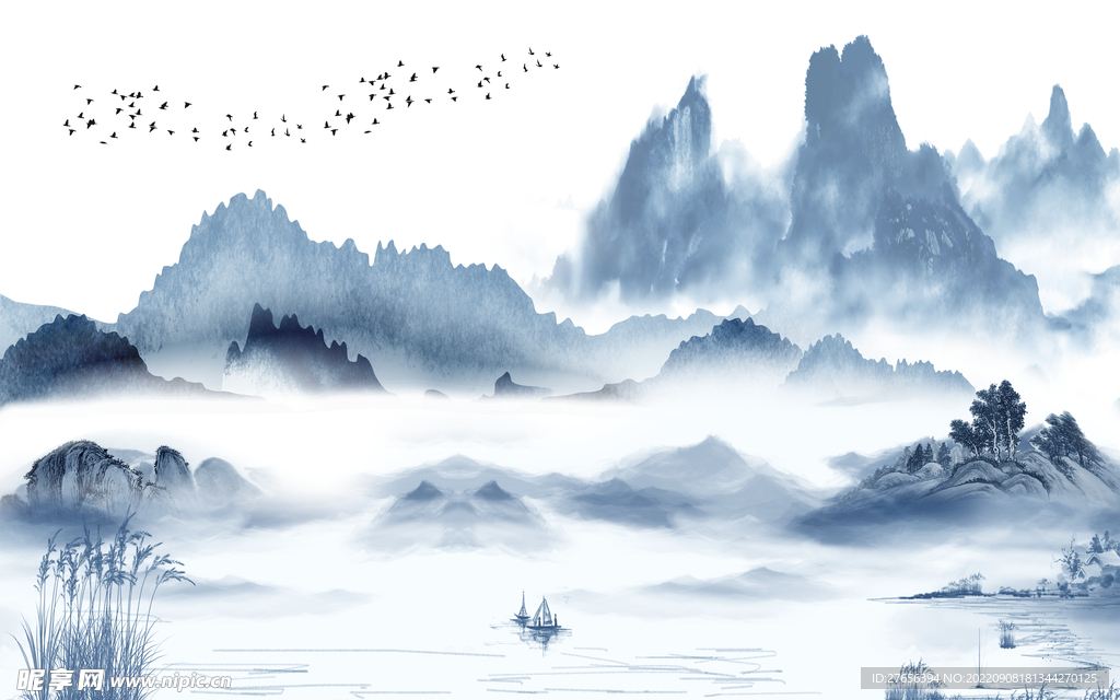水墨山水画 