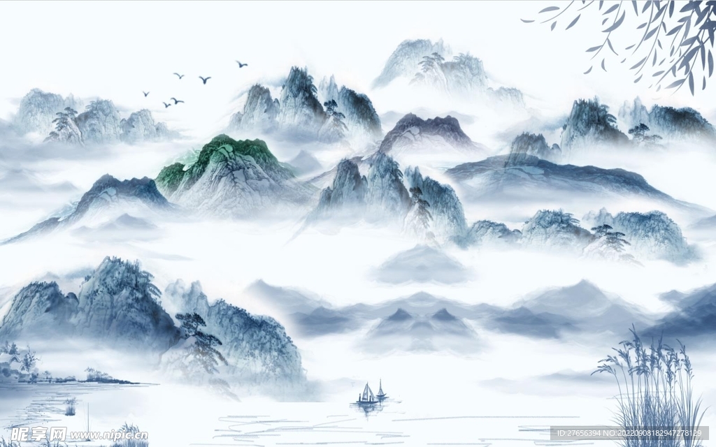 水墨山水画 